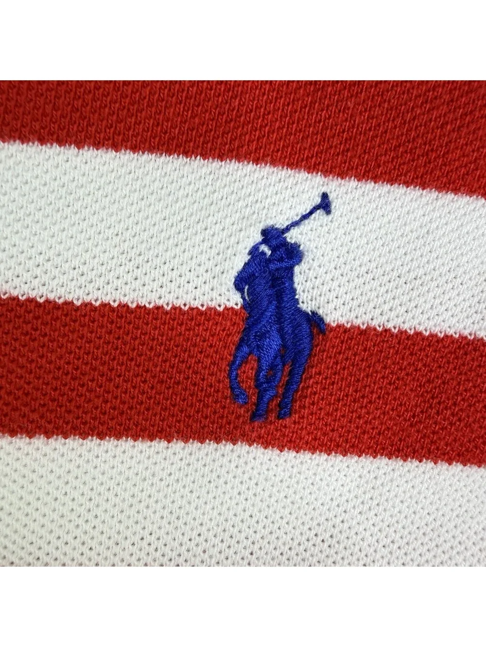 Polo Ralph Lauren Mens 2XLT Red White Striped Custom Slim Fit Polo Shirt Waldo